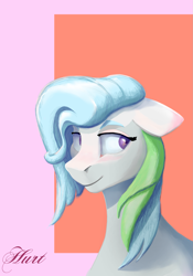 Size: 1317x1878 | Tagged: safe, artist:i love hurt, oc, oc only, oc:intel, earth pony, pony, blushing, cute, looking at each other, solo