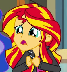 Size: 361x387 | Tagged: safe, screencap, princess luna, sunset shimmer, vice principal luna, equestria girls, g4, my little pony equestria girls, cropped, solo focus