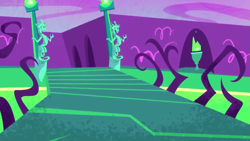 Size: 1147x645 | Tagged: safe, screencap, g4.5, journey to the center of the 'cord, my little pony: pony life, spoiler:pony life s02e26, discord statues, no pony, scenery