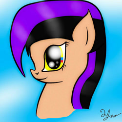 Size: 1000x1000 | Tagged: safe, artist:mudmee-thai, oc, oc only, earth pony, pony, bust, earth pony oc, eyelashes, female, mare, signature, smiling, solo