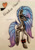 Size: 1811x2574 | Tagged: safe, artist:beamybutt, oc, oc only, oc:shadow heart, pegasus, pony, ear piercing, eyelashes, female, mare, pegasus oc, piercing, raised hoof, solo, spiked wristband, traditional art, wings, wristband