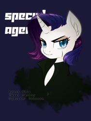 Size: 2100x2800 | Tagged: safe, artist:lucid_dreams._., rarity, pony, unicorn, g4, high res, solo, special agent