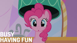 Size: 1280x720 | Tagged: safe, edit, edited screencap, editor:quoterific, screencap, pinkie pie, earth pony, pony, g4, season 1, the best night ever, :o, cute, diapinkes, female, looking at you, mare, mirror, open mouth, solo