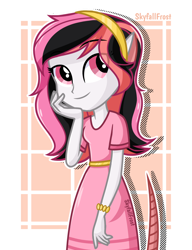 Size: 1448x1888 | Tagged: safe, artist:skyfallfrost, oc, oc only, oc:hamato cressida, equestria girls, g4, clothes, dress, solo