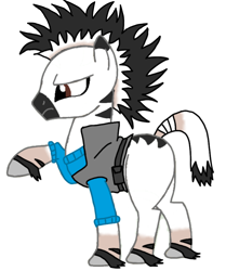 Size: 2715x3251 | Tagged: safe, alternate version, artist:agdapl, pony, zebra, base used, clothes, crossover, demoman, demoman (tf2), high res, male, raised hoof, simple background, solo, species swap, stallion, team fortress 2, white background, zebrafied