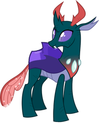 Size: 3282x4096 | Tagged: safe, artist:agdapl, pharynx, changedling, changeling, g4, looking back, male, prince pharynx, simple background, solo, transparent background