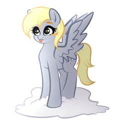 Size: 4000x4000 | Tagged: safe, artist:vetta, derpy hooves, pegasus, pony, g4, :p, cloud, on a cloud, simple background, solo, tongue out, white background
