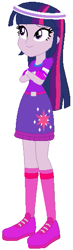 Size: 161x548 | Tagged: safe, artist:selenaede, artist:user15432, twilight sparkle, alicorn, human, equestria girls, g4, base used, base:selenaede, belt, clothes, crossed arms, cutie mark, cutie mark on clothes, gloves, golf, headband, pink socks, purple dress, shoes, sneakers, socks, solo, sports, sports outfit, sporty style, sweatband, twilight sparkle (alicorn)