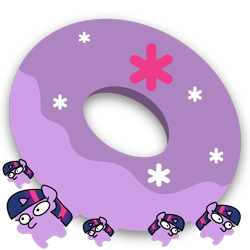 Size: 1080x1080 | Tagged: safe, artist:poxy_boxy, twilight sparkle, art pack:doughnut pack, g4, cursed image, donut, food, innuendo, ponut, twiggie, why