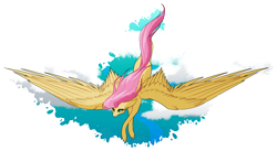 Size: 3682x2016 | Tagged: safe, artist:erroremma, fluttershy, pegasus, pony, g4, cute, flying, high res, shyabetes, solo, spread wings, wings