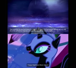 Size: 1600x1440 | Tagged: safe, nightmare moon, alicorn, pony, friendship is magic, g4, season 1, destiny (video game), eternal night, female, mare, meme, spoilers for another series