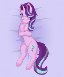 Size: 859x1024 | Tagged: safe, artist:belkaart0w0, starlight glimmer, pony, unicorn, g4, blushing, chest fluff, eye clipping through hair, female, mare, solo