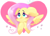 Size: 2000x1439 | Tagged: safe, artist:edserdamatsuki, fluttershy, butterfly, pony, g4, bust, cute, cutie mark background, floppy ears, heart, heart background, heart eyes, portrait, shyabetes, solo, spread wings, wingding eyes, wings