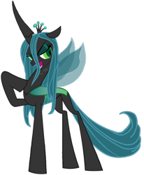 Size: 1690x2048 | Tagged: safe, artist:agdapl, edit, idw, queen chrysalis, changeling, changeling queen, g4, my little pony: fiendship is magic, crown, female, holeless, hoof on chest, jewelry, raised hoof, regalia, simple background, solo, transparent background, transparent wings, wings