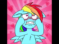 Size: 1440x1080 | Tagged: safe, rainbow dash, pegasus, pony, g4, blushing, nervous, sweat, sweatdrop