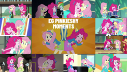 Size: 1280x721 | Tagged: safe, edit, edited screencap, editor:quoterific, screencap, applejack, fluttershy, pinkie pie, rainbow dash, sci-twi, sunset shimmer, twilight sparkle, rabbit, raccoon, squirrel, eqg summertime shorts, equestria girls, equestria girls series, forgotten friendship, g4, legend of everfree, legend of everfree - bloopers, movie magic, my little pony equestria girls, rainbow rocks, rollercoaster of friendship, spring breakdown, steps of pep, tip toppings, tip toppings: fluttershy, unsolved selfie mysteries, spoiler:eqg series (season 2), spoiler:eqg specials, ^^, animal, applejack's hat, beach, boots, bowtie, camp everfree outfits, clothes, cowboy boots, cowboy hat, cute, cutie mark, cutie mark on clothes, denim skirt, diapinkes, drums, eyes closed, feet, female, food, geode of fauna, geode of sugar bombs, glasses, hairpin, hat, heart shaped glasses, helping twilight win the crown, jackabetes, jewelry, laughing, lesbian, magical geodes, musical instrument, necklace, one-piece swimsuit, open mouth, photo booth (song), ponytail, sandals, ship:flutterpie, shipping, shoes, shyabetes, skirt, smiling, sprinkles, swimsuit, tambourine, tank top, twiabetes
