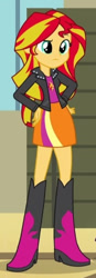 Size: 175x505 | Tagged: safe, screencap, sunset shimmer, equestria girls, g4, my little pony equestria girls: rainbow rocks, cropped, hand on hip, solo