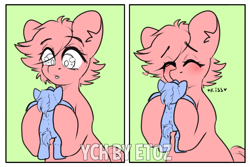 Size: 3000x2000 | Tagged: safe, artist:etoz, oc, oc only, earth pony, pony, advertisement, auction, auction open, blushing, commission, eyebrows, female, generic pony, high res, kissing, mare, plushie, smiling, toy, ych example, ych sketch, your character here