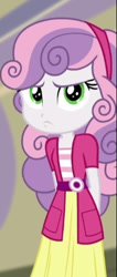 Size: 175x414 | Tagged: safe, screencap, sweetie belle, equestria girls, g4, my little pony equestria girls: rainbow rocks, cropped, solo, sweetie belle is not amused, unamused
