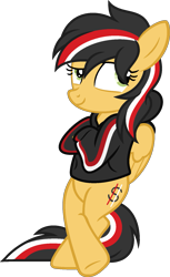 Size: 1009x1647 | Tagged: safe, artist:pegasski, oc, oc only, oc:aurelian, pegasus, pony, g4, bipedal, bipedal leaning, clothes, female, hoodie, leaning, mare, simple background, solo, transparent background