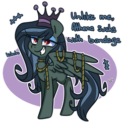 Size: 2500x2500 | Tagged: safe, artist:lou, oc, oc:lustrous (shawn keller), pegasus, pony, guardians of pondonia, bondage, grin, high res, rope, smiling