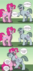 Size: 3507x7440 | Tagged: safe, artist:mcsplosion, marble pie, octavio pie, pinkie pie, earth pony, pony, g4, absurd resolution, alternate hairstyle, blushing, butt, character to character, comic, crying, dock, eyes closed, featureless crotch, female, frog (hoof), gender headcanon, hug, male, mare, open mouth, plot, raised hoof, siblings, sisters, stallion, tears of joy, trans male, transgender, underhoof, unshorn fetlocks