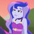 Size: 460x460 | Tagged: safe, screencap, princess luna, vice principal luna, equestria girls, g4, my little pony equestria girls: better together, the road less scheduled, the road less scheduled: celestia, bedroom eyes, choker, clothes, cropped, cutie mark on clothes, dress, eyeshadow, female, grin, lipstick, makeup, sleeveless, smiling, solo, waistband