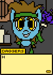 Size: 300x420 | Tagged: safe, artist:nukepony360, part of a set, oc, oc only, oc:daggers, earth pony, pony, animated, gif, pixel animation, pixel art, simple background