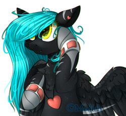 Size: 2555x2347 | Tagged: safe, artist:mediasmile666, oc, oc only, pegasus, pony, bust, coat markings, female, floppy ears, high res, jewelry, mare, pendant, simple background, solo, transparent background