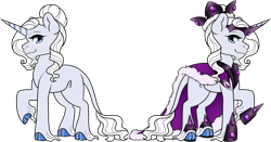 Size: 2223x1165 | Tagged: safe, artist:mourningfog, princess platinum, classical unicorn, pony, unicorn, g4, beard, cloven hooves, facial hair, founders of equestria, horn, leonine tail, redesign, solo, tail, unshorn fetlocks