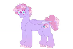 Size: 1280x854 | Tagged: safe, artist:itstechtock, oc, oc only, oc:bedhead, pegasus, pony, glasses, male, offspring, palindrome get, parent:frazzle rock, parent:fuzzy slippers, simple background, solo, stallion, white background