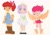 Size: 2420x1691 | Tagged: safe, artist:charrlll, apple bloom, scootaloo, sweetie belle, human, g4, alternate hairstyle, apple bloom's bow, band-aid, beauty mark, belly button, blushing, boots, bow, clothes, converse, cowboy boots, cutie mark crusaders, denim dress, dress, elf ears, female, flats, freckles, glowing horn, hair bow, horn, horned humanization, humanized, magic, midriff, overalls, shirt, shoes, shorts, simple background, skirt, socks, sports bra, sports shorts, white background, winged humanization, wings, wristband