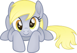 Size: 5000x3459 | Tagged: safe, artist:negatif22, part of a set, derpy hooves, pegasus, pony, g4, cute, derpabetes, female, imminent pounce, looking at you, lying down, mare, prone, simple background, smiling, transparent background, vector