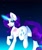 Size: 1080x1275 | Tagged: safe, alternate version, artist:tessa_key_, rarity, pony, g4, :p, bedroom eyes, butt, ear fluff, eyelashes, female, glowing horn, gradient background, horn, mare, needs more jpeg, plot, raised hoof, signature, solo, tongue out