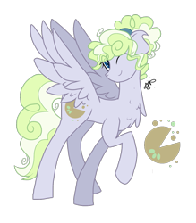 Size: 1215x1389 | Tagged: safe, artist:gallantserver, oc, oc only, oc:key lime, pegasus, pony, female, mare, offspring, one eye closed, parent:cheese sandwich, parent:derpy hooves, parents:cheesederpy, simple background, solo, transparent background, wink