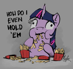Size: 918x876 | Tagged: safe, artist:magfen, twilight sparkle, alicorn, pony, g4, eating, female, food, french fries, herbivore, majestic as fuck, mare, solo, twilight sparkle (alicorn)