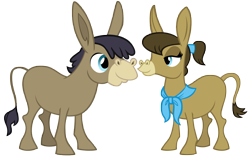 Size: 10363x6554 | Tagged: safe, artist:andoanimalia, cranky doodle donkey, matilda, donkey, a friend in deed, g4, absurd resolution, female, male, ship:crankilda, shipping, simple background, straight, transparent background, vector, younger