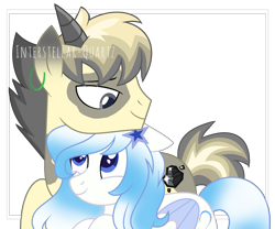 Size: 1781x1479 | Tagged: safe, artist:interstellar-quartz, oc, oc only, oc:black diamond, oc:windy weather, pegasus, pony, female, horns, male, mare, simple background, stallion, transparent background