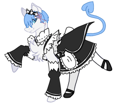 Size: 887x765 | Tagged: safe, alternate version, artist:agdapl, pony, base used, crossover, ponified, raised hoof, re:zero, simple background, smiling, solo, species swap, transparent background