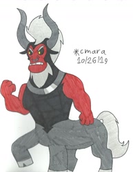 Size: 1246x1611 | Tagged: safe, artist:cmara, lord tirek, centaur, g4, male, palindrome get, simple background, solo, traditional art, white background