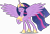 Size: 10000x6845 | Tagged: safe, artist:fruft, artist:yanoda, twilight sparkle, alicorn, pony, g4, the last problem, .svg available, absurd resolution, crown, ethereal mane, ethereal tail, eyes closed, female, hoof shoes, inkscape, jewelry, mare, older, older twilight, older twilight sparkle (alicorn), open mouth, peytral, pointing at self, princess twilight 2.0, raised hoof, regalia, simple background, singing, starry mane, starry tail, the magic of friendship grows, transparent background, twilight sparkle (alicorn), vector