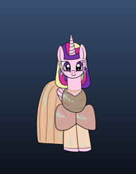 Size: 940x1200 | Tagged: safe, artist:platinumdrop, princess cadance, pony, g4, clothes, dress, gradient background, labyrinth, labyrinth (movie), request, simple background, solo