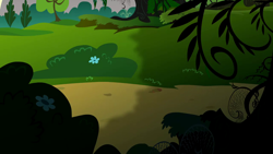 Size: 1280x720 | Tagged: safe, screencap, bridle gossip, g4, season 1, background, bush, everfree forest, flower, no pony, scenic ponyville, tree