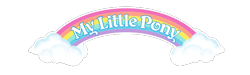 Size: 670x200 | Tagged: safe, g1, g4, official, cloud, g4 to g1, generation leap, logo, my little pony logo, no pony, rainbow, simple background, transparent background, white outline