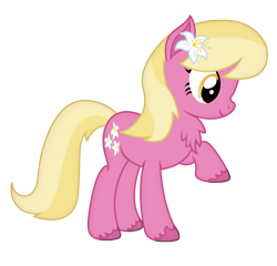 Size: 2933x2817 | Tagged: safe, artist:third uncle, lily, lily valley, earth pony, pony, g4, chest fluff, female, flower, flower in hair, high res, mare, simple background, smiling, solo, transparent background