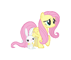 Size: 233x199 | Tagged: safe, angel bunny, fluttershy, pegasus, pony, fighting is magic, g4, animated, idle animation, simple background, transparent background