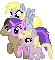 Size: 55x60 | Tagged: safe, artist:creshosk, amethyst star, derpy hooves, dinky hooves, doctor whooves, sparkler, time turner, earth pony, pegasus, pony, unicorn, g4, animated, family, female, filly, flying, gif, loop, male, mare, pixel art, simple background, stallion, transparent background, true res pixel art, walking