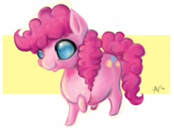 Size: 742x546 | Tagged: safe, artist:supah-panda, pinkie pie, earth pony, pony, g4, big eyes, chibi, female, mare, solo