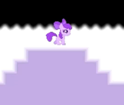 Size: 307x262 | Tagged: safe, apple bloom, earth pony, pony, g4, 8-bit, apples everywhere, bow, creepypasta, female, filly, game, hair bow, lavender town
