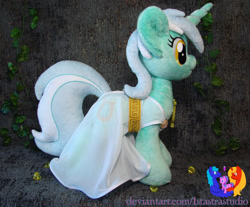 Size: 2781x2304 | Tagged: safe, artist:1stastrastudio, lyra heartstrings, pony, g4, clothes, dress, high res, irl, photo, plushie, solo